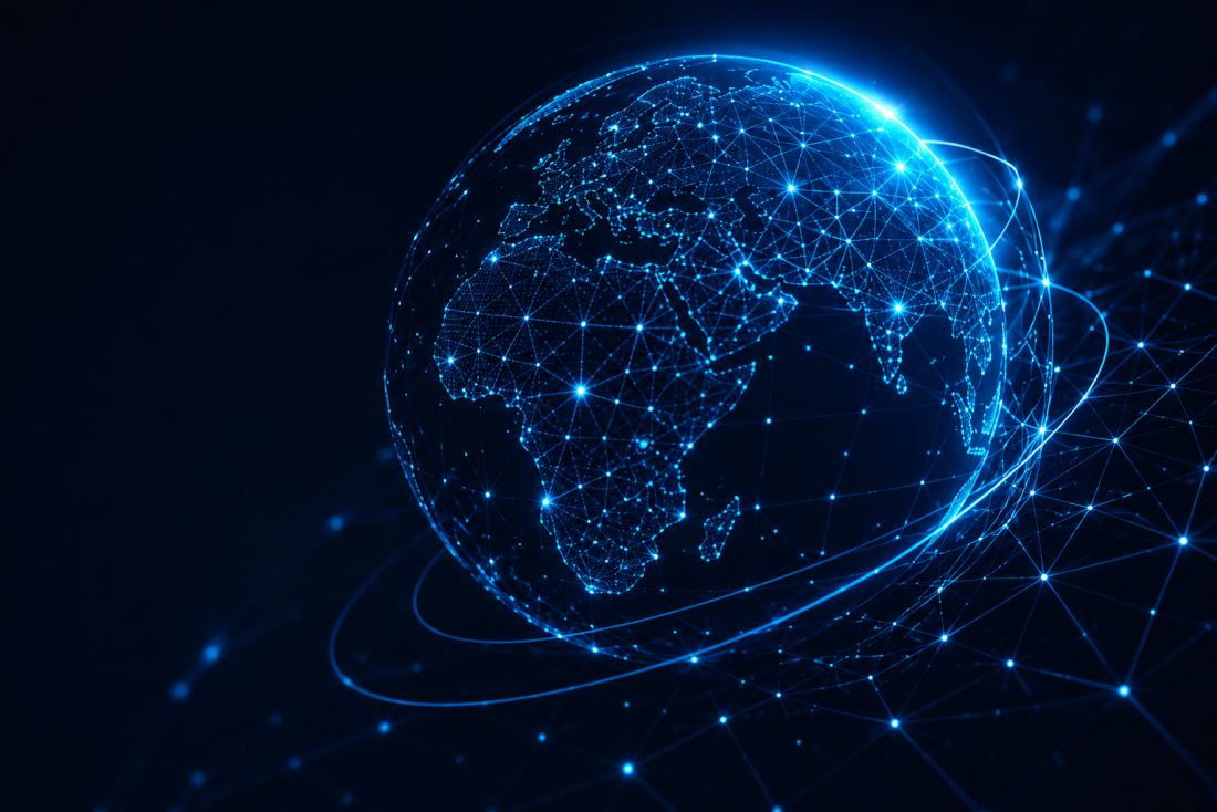 Global network globe